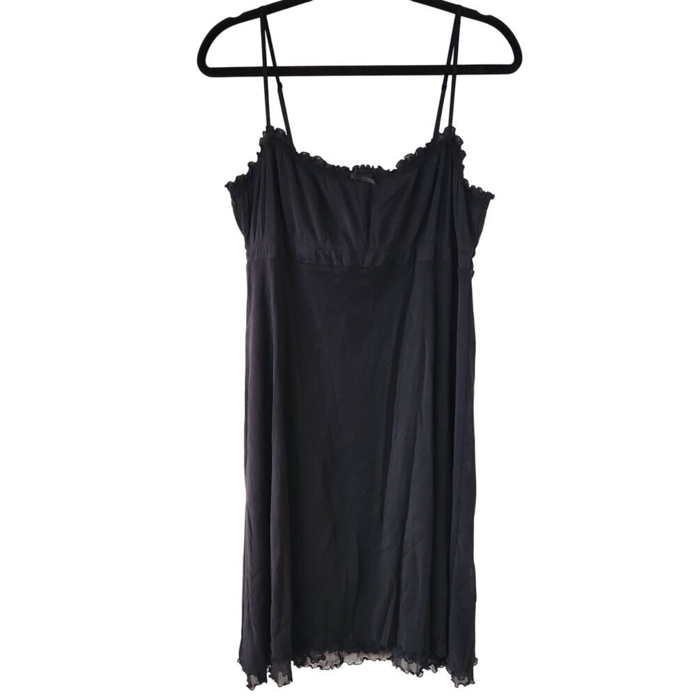 Vintage Black Slip Dress Nightgown GNW Sleepwear Babydoll Y2K 90s Women's M